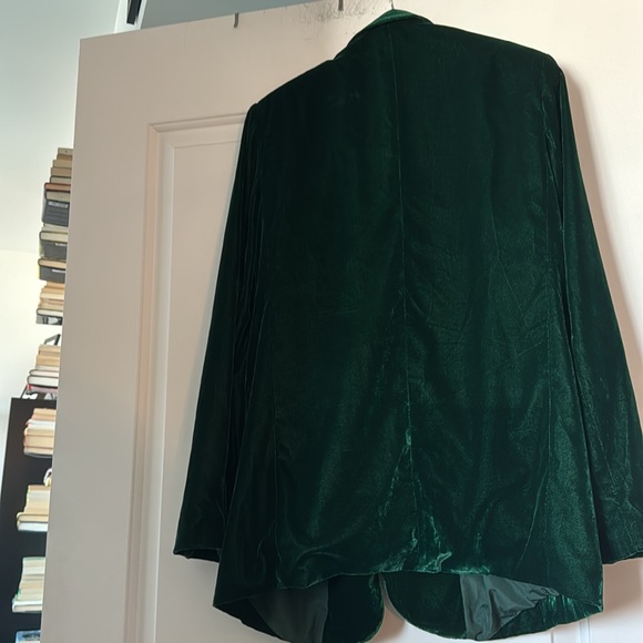 Aqua Green Velvet Blazer - Picture 4 of 7